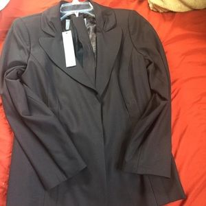 Chocolate blazer skirt suit